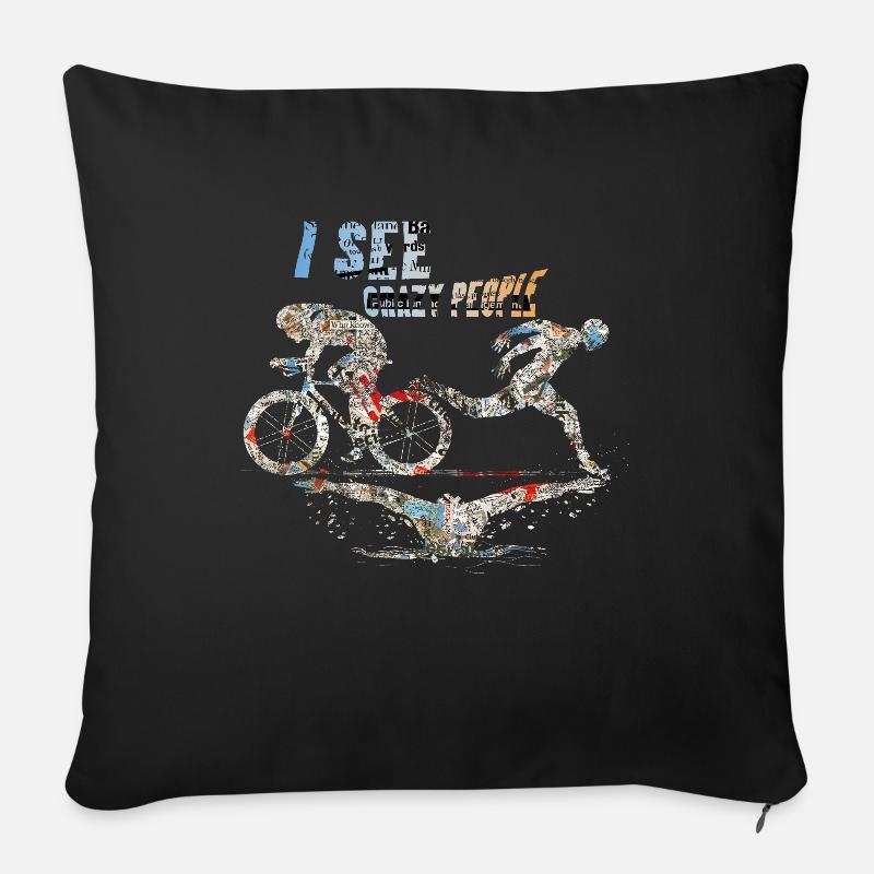 Triathlon - Sofakissenbezug 45 x 45 cm - Schwarz