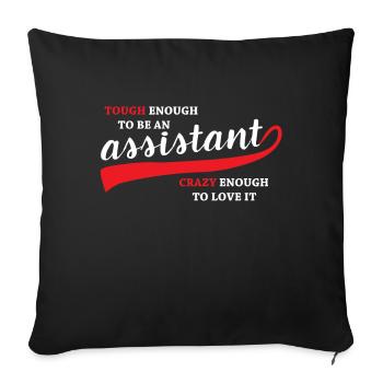 Assistent und Sekreäterin - Sofakissenbezug 45 x 45 cm - Schwarz - Vorne