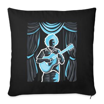 Akustik Gitarrist - Sofakissenbezug 45 x 45 cm - Schwarz - Vorne