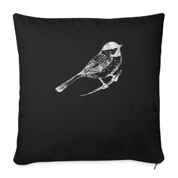 Vogel - Sofakissenbezug 45 x 45 cm - Schwarz - Vorne