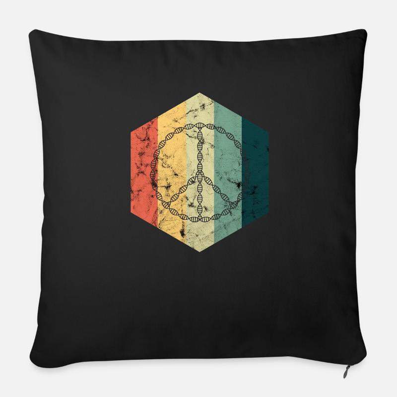 Biologie scientifique biologiste ADN - Housse de coussin décorative 45 x 45 cm - noir