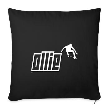 OLLIE Skater Skating Skateboard Fun Sport Design - Sofa pillowcase 17,3'' x 17,3'' (45 x 45 cm) - black - Front