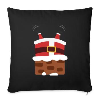 Weihnachtsmann Weihnachten Schornstein Hilfe - Sofakissenbezug 45 x 45 cm - Schwarz - Vorne