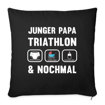 Daddy Baby Triathlon - Gift for Fathers-to-be - Sofa pillowcase 17,3'' x 17,3'' (45 x 45 cm) - black - Front
