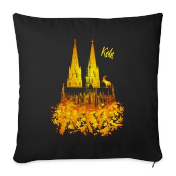 Cathédrale de Cologne - Housse de coussin décorative 45 x 45 cm - noir - Devant