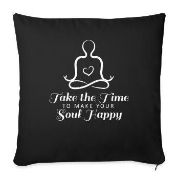 Idées de cadeau pour professeur de yoga Namaste Om Yoga - Housse de coussin décorative 45 x 45 cm - noir - Devant