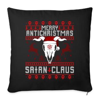 Merry Antichristmas - Satan Claus Ugly Sweater - Sofa pillowcase 17,3'' x 17,3'' (45 x 45 cm) - black - Front