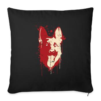 Schäferhund-Geschenkidee Schäferhund-Inhaber-Geschenk-Kunst - Sofakissenbezug 45 x 45 cm - Schwarz - Vorne