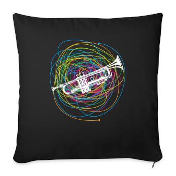 Trumpet Player Trumpeter Gift Idea Jazz Art - Sofa pillowcase 17,3'' x 17,3'' (45 x 45 cm) - black - Front