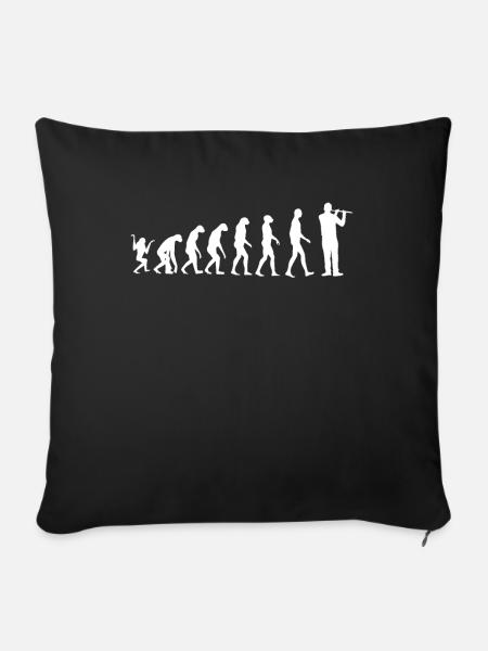 Flûtiste Evolution Flûte traversière Flûtiste - Housse de coussin décorative 45 x 45 cm - noir