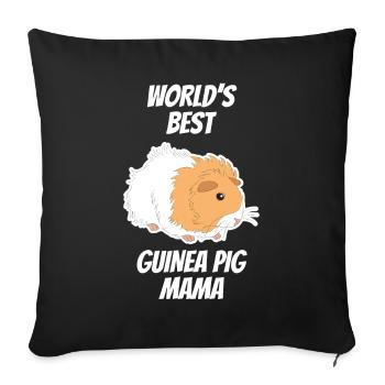 Guinea Pig Mom Gift Idea for Guinea Pig lovers - Sofa pillowcase 17,3'' x 17,3'' (45 x 45 cm) - black - Front