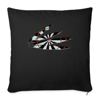 Ripped Dartboard Darts Dart Player Gift Idea - Sofa pillowcase 17,3'' x 17,3'' (45 x 45 cm) - black - Front