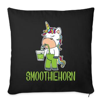 Funny Unicorn Drinks Green Smoothie Vegan - Sofa pillowcase 17,3'' x 17,3'' (45 x 45 cm) - black - Front
