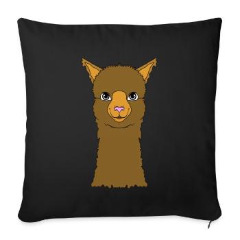 Lama - Sofa pillowcase 17,3'' x 17,3'' (45 x 45 cm) - black - Front