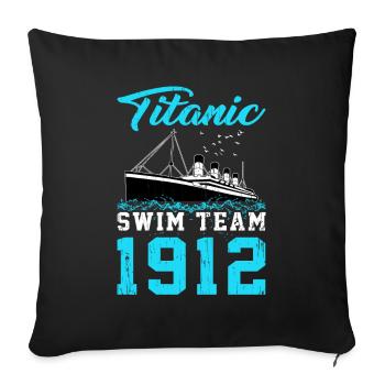Nageur Titanic Swim Team 1912 Natation - Housse de coussin décorative 45 x 45 cm - noir - Devant