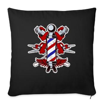 Barber - Barbier Pole - Geschenk - Sofakissenbezug 45 x 45 cm - Schwarz - Vorne