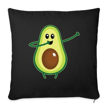 Tampon à l'avocat - Housse de coussin décorative 45 x 45 cm - noir - Devant