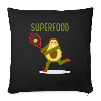 Avocado Superfood Lustig Tennis Ball Sport Fit - Sofakissenbezug 45 x 45 cm - Schwarz - Vorne