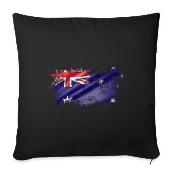 Australie Australie drapeau cadeau voyage drapeau - Housse de coussin décorative 45 x 45 cm - noir - Devant