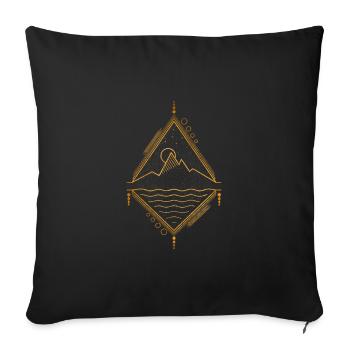 Paysage géométrique minimal - Housse de coussin décorative 45 x 45 cm - noir - Devant