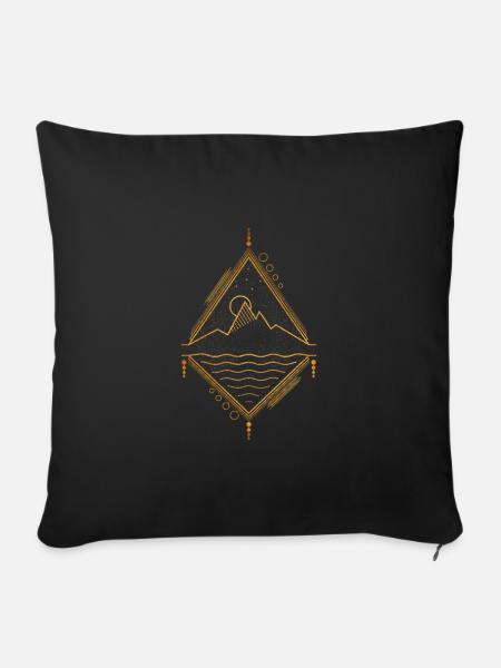 Minimal geometric landscape - Sofa pillowcase 17,3'' x 17,3'' (45 x 45 cm) - black