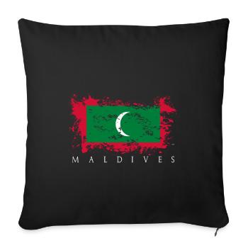 Maldives maldives asie drapeau drapeau tropiques voyage - Housse de coussin décorative 45 x 45 cm - noir - Devant