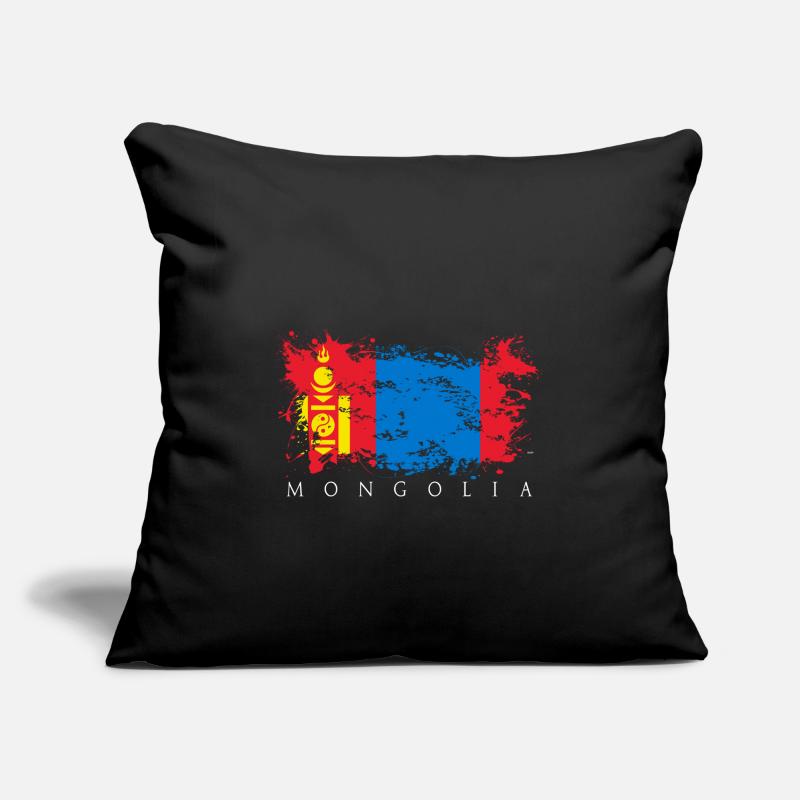 Mongolie Mongolie Asie drapeau pays drapeau Housse de coussin décorative 45 x 45 cm
