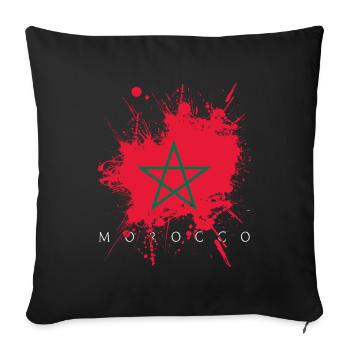 Maroc maroc afrique drapeau drapeau état personnes - Housse de coussin décorative 45 x 45 cm - noir - Devant
