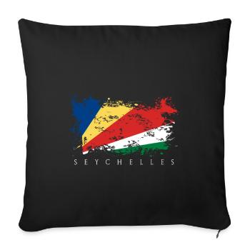 Seychelles seychelles afrique drapeau drapeau pays - Housse de coussin décorative 45 x 45 cm - noir - Devant