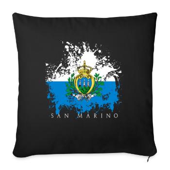 Saint-marin europe drapeau drapeau personnes état - Housse de coussin décorative 45 x 45 cm - noir - Devant
