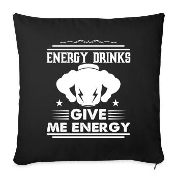 Les boissons énergisantes m'apportent de l'énergie Caféine Muscleman - Housse de coussin décorative 45 x 45 cm - noir - Devant