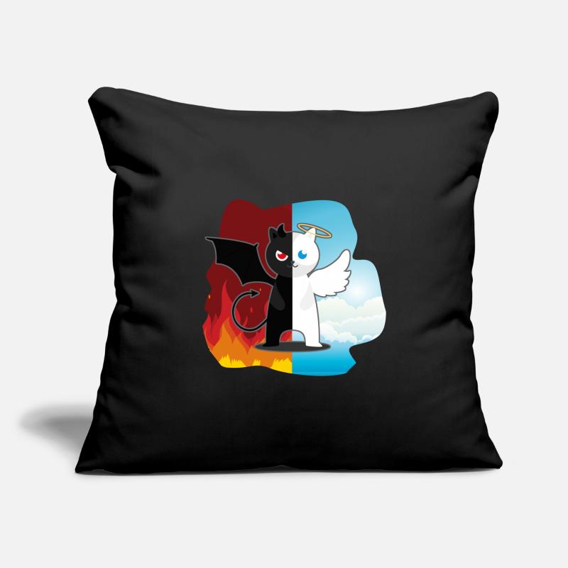 Cat Cat Angel Devil Evil Good Cute Meow Sofa pillowcase 17,3'' x 17,3'' (45 x 45 cm)