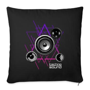 Cadeau de haut-parleur Electro Sound Techno House - Housse de coussin décorative 45 x 45 cm - noir - Devant