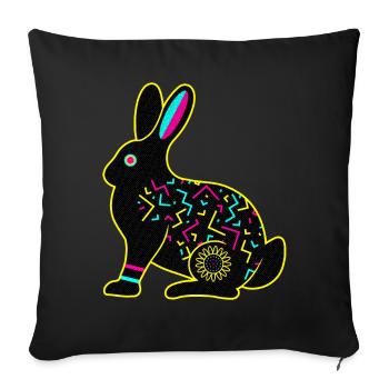 Neon Bunny - Housse de coussin décorative 45 x 45 cm - noir - Devant