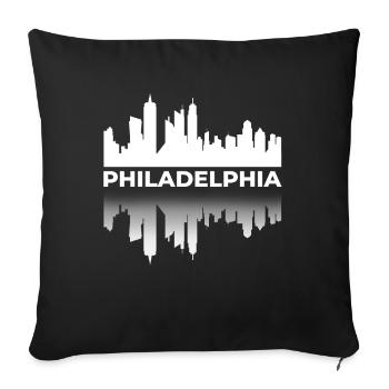 Philadelphie Pennsylvanie Amérique Big City Cinema - Housse de coussin décorative 45 x 45 cm - noir - Devant