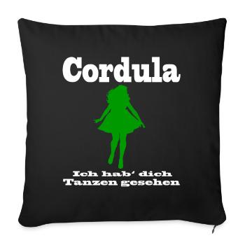 Cordula - Ich hab dich Tanzen gesehen - Sofakissenbezug 45 x 45 cm - Schwarz - Vorne