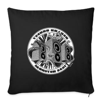 Techno Speaker Haut-parleurs Sound Krake Rave Dance - Housse de coussin décorative 45 x 45 cm - noir - Devant