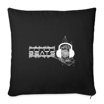 Beats by Techno White Pentagram Deejay Turntable - Sofa pillowcase 17,3'' x 17,3'' (45 x 45 cm) - black - Front