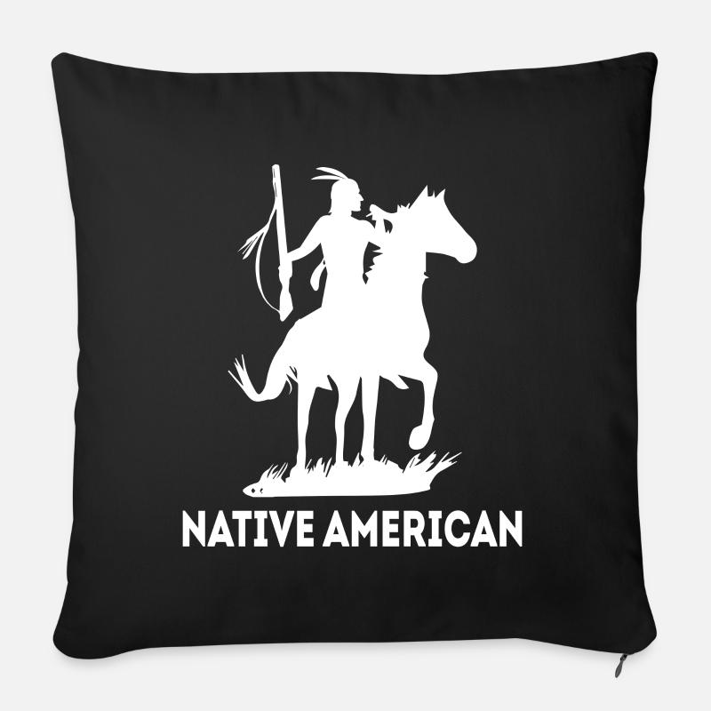 cooler Indianer Häuptling - Sofakissenbezug 45 x 45 cm - Schwarz