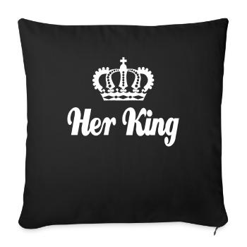Partnershirt Her King - Saint Valentin’s Cadeau - Housse de coussin décorative 45 x 45 cm - noir - Devant