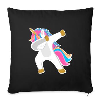 Unicorn Dab - Sofa pillowcase 17,3'' x 17,3'' (45 x 45 cm) - black - Front