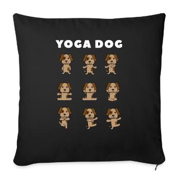 Chien de yoga - Housse de coussin décorative 45 x 45 cm - noir - Devant
