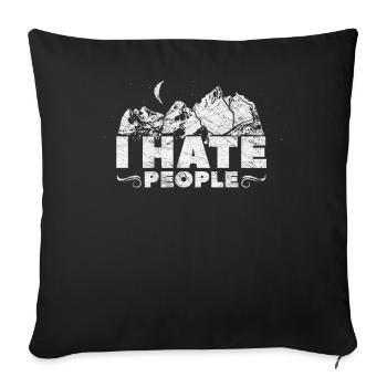 I HATE PEOPLE - Sofakissenbezug 45 x 45 cm - Schwarz - Vorne