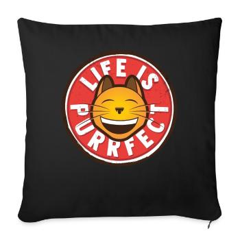 Thinking cat positively - Sofa pillowcase 17,3'' x 17,3'' (45 x 45 cm) - black - Front
