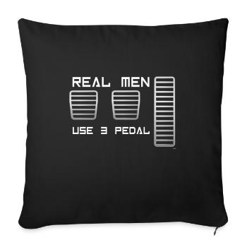 Real Men Use 3 Pedal Auto Rennwagen Tuning T-Shirt - Sofakissenbezug 45 x 45 cm - Schwarz - Vorne
