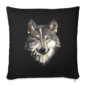 Chien de loup - Housse de coussin décorative 45 x 45 cm - noir - Devant