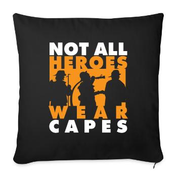 Pompier Tshirt pour les pompiers - Housse de coussin décorative 45 x 45 cm - noir - Devant
