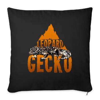 Léopard gecko lézard cadeau de reptiles désert - Housse de coussin décorative 45 x 45 cm - noir - Devant