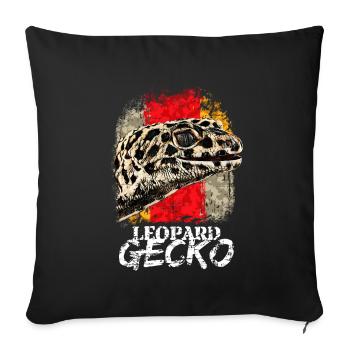 Gecko Lizard Leopard Gecko - Sofa pillowcase 17,3'' x 17,3'' (45 x 45 cm) - black - Front