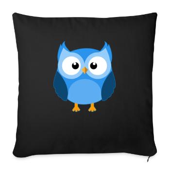 Cute Owl Night Owl Cuddly Kids Tshirt Cartoon - Sofa pillowcase 17,3'' x 17,3'' (45 x 45 cm) - black - Front